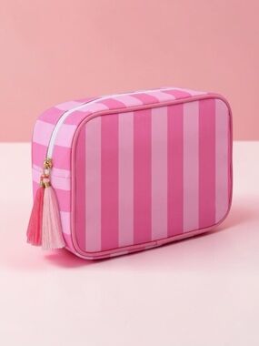 Make up bag, Travel cosmetic organizer, tassel toiletry, bag, large canvas NWT